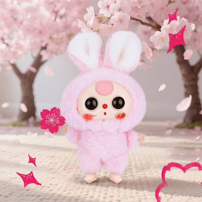 Kawaii Macaron Pink Bunny Plush Pendant – Stuffed Animal with Vinyl Face & Rotatable Eyes, Cute Collectible Doll Toy for Girls, Boys, Teens, Women, Birthday & Holiday Gifts, Bag Charm, Home & Car Décor