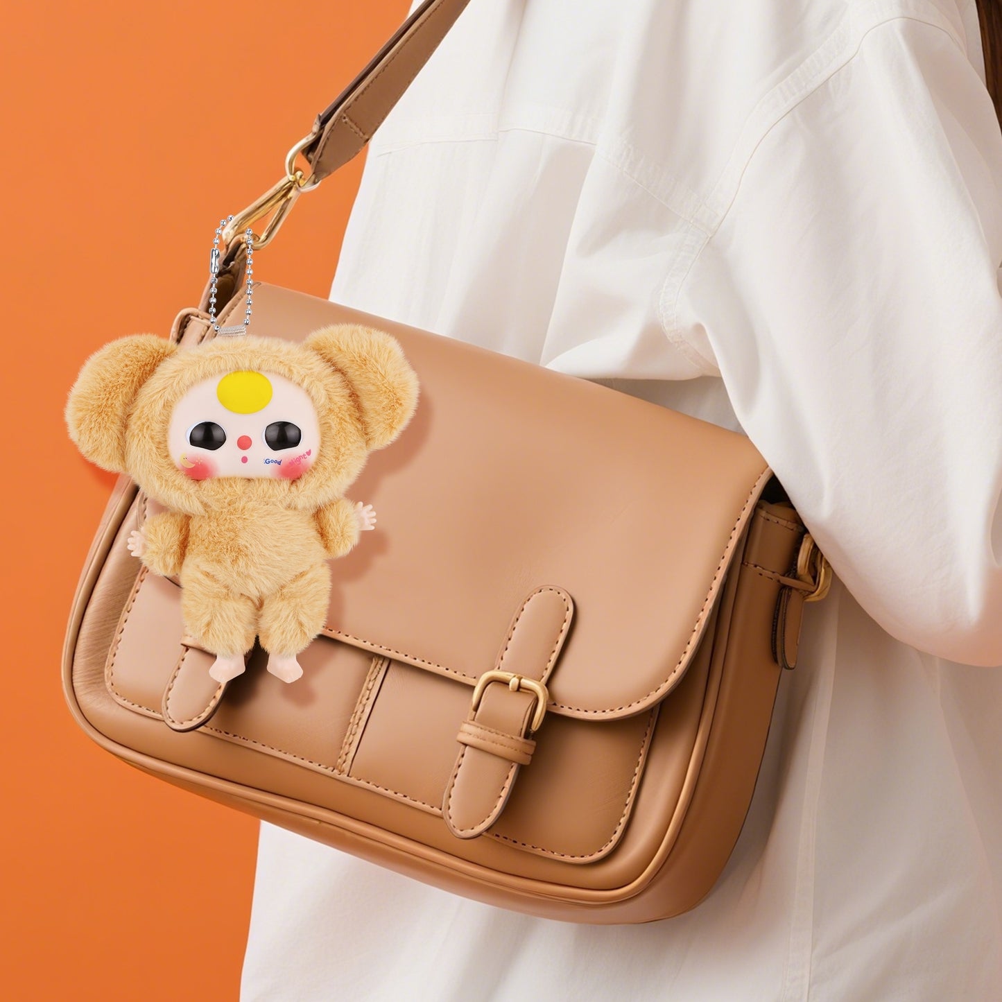 Kawaii Macaron Orange Bunny Plush Pendant – Cute Stuffed Animal with Vinyl Face & Rotatable Eyes, Soft Collectible Doll Toy for Girls, Boys, Teens, Women, Birthday & Holiday Gifts, Bag Charm, Home & Car Décor