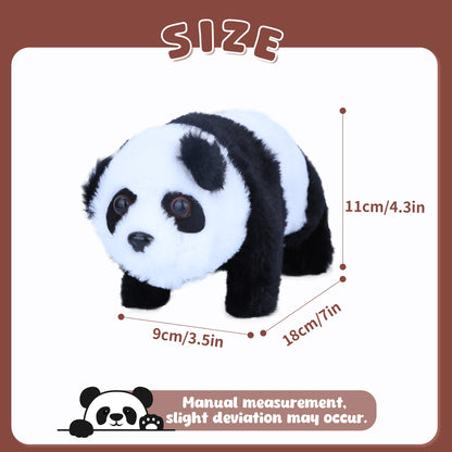 Interactive Walking Panda Plush Toy with Sound & Nodding Head – 7'' Soft Animated Stuffed Animal, Battery Operated Crawling Panda Gift for Toddlers, Kids, Boys & Girls